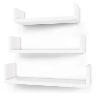 Songmics Wandregal 30 x 35 x 40 cm Hochglanzweiß