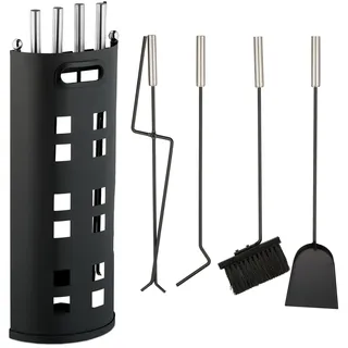 Kaminbesteck Kaminzubehör Ofengarnitur Kaminwerkzeug Kaminset modern 5 Teile