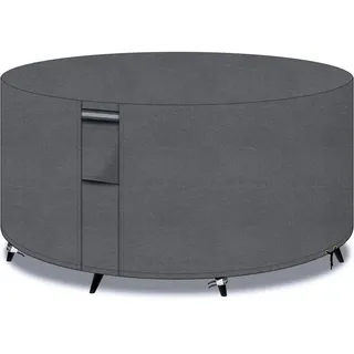 luxuskollektion Gartentisch Abdeckung Rund 300 x 90 cm Grau