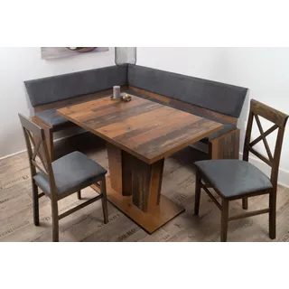 Eckbank Eckbankgruppe Essgruppe MILANO 150 x 180 cm Old Wood Vintage