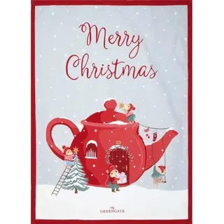 Greengate Geschirrtuch Greengate Geschirrtuch JOANNI Teekanne MERRY CHRISTMAS