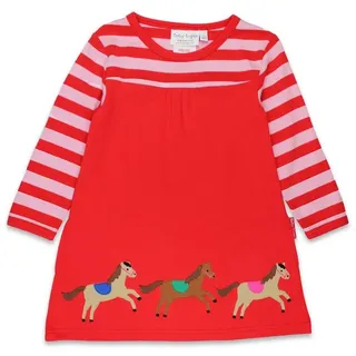 Toby Tiger Shirtkleid Jersey Kleid langarm mit Pferde-Applikation rot 104
