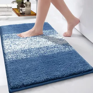 Mikrofaser Badmatte 60 x 90 cm Rutschfest und Waschbar - Blau