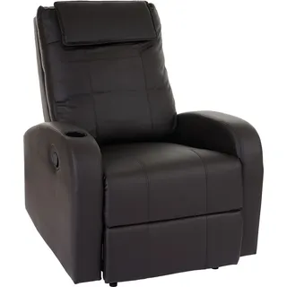 Fernsehsessel Durham, TV Sessel Relaxsessel Liegesessel, Kunstleder ~ coffee