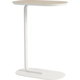 Relate Beistelltisch 73,5 cm helle Eiche laminiert auf einem weißen Bein