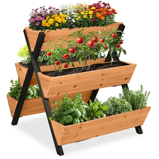 Relaxdays Vertikalbeet 82 x 75 x 90 cm Orange/Schwarz