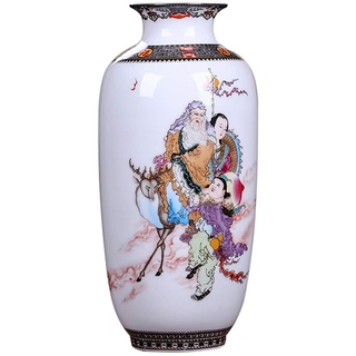 LKXHarleya Bunt Bemalte Porzellanvase Jingdezhen Ceramics Traditonal Chinese Flowers Vase Chinesische Keramikvase, Immortal 2