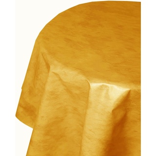 Wachstuch Leicht Marmoriert RUND OVAL Größe & Farbe wählbar Oval 130 x 160 cm Gelb abwaschbare Tischdecke