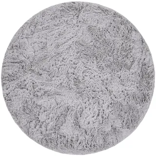 KADIMA DESIGN Hochflorteppich 160 x 160 cm Hellgrau