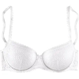 Lascana Damen Schalen-BH | mit Spitze, leicht wattierte Cups, Zierschleife, verstellbare Träger, sexy Dessous für besondere Anlässe - 85E