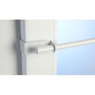 Jellinghaus Sonnenschutz Klemmstange Easy Fix weiß oder Edelstahl-Optik ausziehbar 45-75cm oder 75-125cm ohne Bohren Vitrage zum Klemmen - Klemmstange (weiß, 75-125 cm)