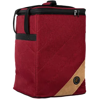 Ortega Guitars Premium Cajon Bag - Tasche für Cajon - 13,5 x 17,75 x 13,5 Zoll - Mit Tragegriff und Rucksackgurten - Leinen und Baumwolle, Bordeauxrot (OGBCJ-BX)