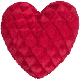 Magma Heimtex Sofakissen »Kissen FLUFFY HEARTS Plüsch Kissen in Herzform flauschig kuschelig« rot