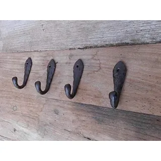 Deko-Impression Haken-Set 4 Stück Mehrzweckhaken Gusseisen Wandhaken Landhaus