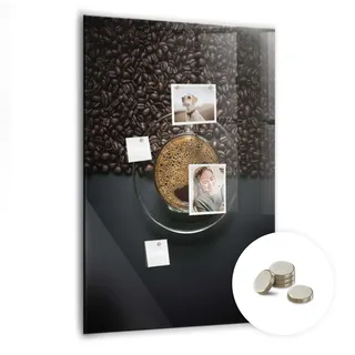 Dekorative Magnettafel 70x100 cm - Magnetwand - für Fotos, Karten und Notizen - Fotowand - Memoboard - Magnetpinnwand - Wanddekoration - Kaffee