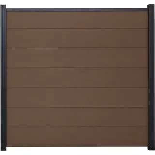GartenLand Zaun Ameland WPC ca. 180x180 cm, (Set, Ohne Pfosten, Ohne Abschlussprofil, ca. 180x180 cm), XL Lamellen braun