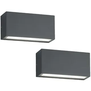 Trio Außenwandleuchte Aluminium 5,0 cm 2er Set anthrazit
