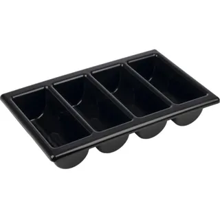 APS Besteckkasten GN 1/1 53 x 32,5 cm 4 Fächer Kunststoff schwarz