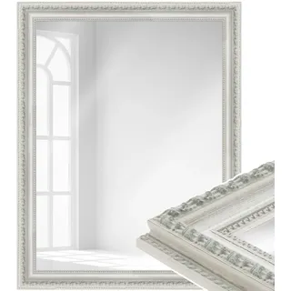 WANDStyle großer Spiegel Weiß, großer Wandspiegel Vintage 61x71 cm