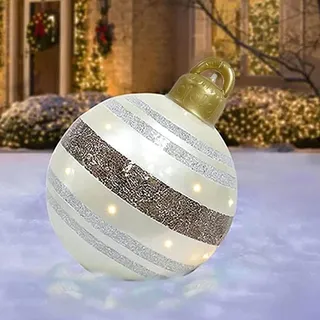 Andere Weihnachtsdekoration, 60 Cm Weihnachtskugel, Aufblasbare Weihnachtskugeln Aus Pvc Für Draußen, Personalisierte Weihnachtskugeln Für Garten, Hof, Haustürdekoration, Silber