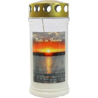 Grabkerze - Grablicht - Motivkerze - Gedenkkerze -Motiv Sonnenuntergang Dauerbrenner 70-90 Std.