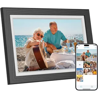 Dragon Touch Digitaler Bilderrahmen - 10.1'' WiFi Frameo HD IPS Touchscreen, Auto-Rotate, Sofortiges Teilen von Fotos/Videos, 32GB Speicher Familie und Freunde-Schwarz