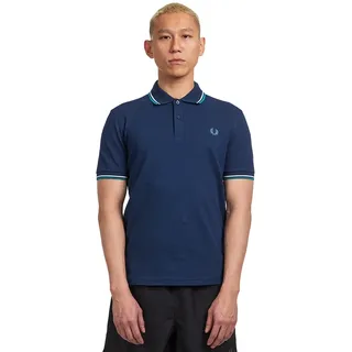 Twin Tipped Fred Perry Shirt Herren TENNIS BLUE / SNOW WHITE / DEEP MINT S