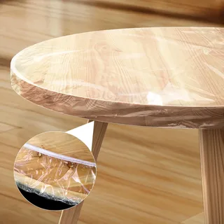NVGFTG Tischdecke Transparent Tischdecke Rund 120 cm PVC Tischfolie Rund mit Gummizug Wasserdicht Tischschutzfolie Durchsichtige Tischdecke Einziehbar Klarsicht Tischschutz Folie