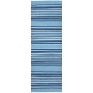 Läufer Gudhjem Fabula Living hellblau/dunkelblau, Designer Lisbet Friis, 2x80 cm