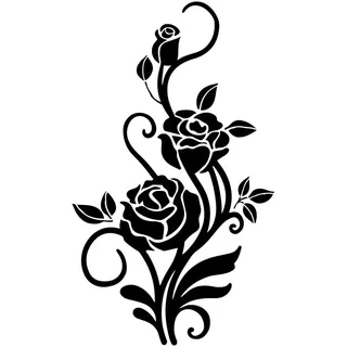 SUPERDANT Schwarze Rosen Wandtattoo Rosenranken Wandtattoo Wohnzimmer Schwarze Rosenblätter Wandsticker Wandaufkleber Für Zuhause Mädchen Schlafzimmer Wohnzimmer TV Wand Balkon Fenster Hochzeitsfeier
