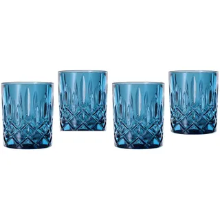 Nachtmann Whisky Gläser, 4-teiliges Set, 295 ml, Vintage Blau, Noblesse, 104243, Tumbler aus Kristallglas, Whiskygläser spülmaschinenfest