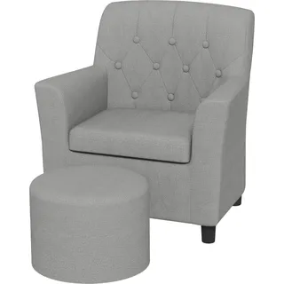 AIYAPLAY Kindersessel mit Fußhocker Kindersofa ab 18 Monaten in Leinentoptik Eukalyptusholz Grau 45 x 43 x 50,5 cm für Kinderzimmer   Aosom.de