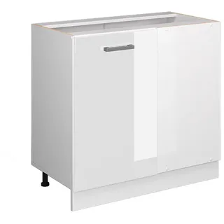 Vicco Eckunterschrank R-Line 86 x 46 x 81,6 cm Weiß Hochglanz