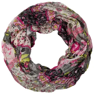 Stylebreaker Loop Schlauchschal mit Blumen Paisley, Muster", Damen, grau, Obermaterial: 100% Viskose CV., Modisch, Modetücher Loop