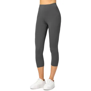 Merry Style Damen Leggings 3/4 Capri Leggings aus Viskose MS10-144 (Graphite, XS)