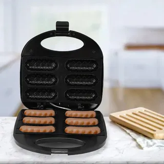 [corn-dog-maker] [maschine] [mfz-6] [automatische Anti-rutsch-funktion] 750-w-hotdog- Und Waffeleisen, Schnellaufheizung, Kapazität Für 6 Corn Dogs, Automatische Temperaturregelung, 220 V, Eu-stecker,