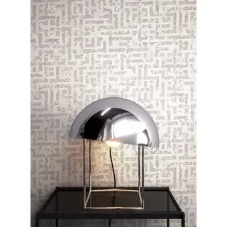 Newroom Vliestapete Timba White Tapete Geometrisch Leicht Glänzend,Labyrinth,Muster, Weiß Tapete Grafisch Leicht Glänzend - Geometrisch Silber Glamour Modern Labyrinth Muster für Wohnzimmer Schlafzimmer Flur, modern weiß
