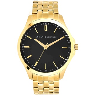 Armani Exchange Uhr für Herren , Dreizeigeruhrwerk, 45mm GoldEdelstahlgehäuse mit Edelstahlarmband, AX2145