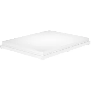 Erst-Holz Futonbett weiß 160x200 flach extra niedriges Loftbett Kiefer V-60.47W-16 Rollrost und Matratze inkl.