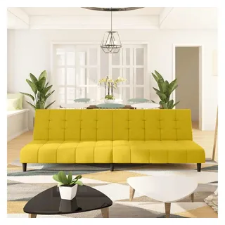 vidaXL Schlafcouch Samt 2-Sitzer Gelb