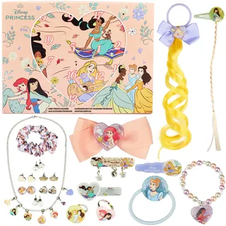Get Trend Disney Prinzessinnen Adventskalender 2026 Kinder Mädchen | 24 Überraschungen, Gefüllt mit Haarschmuck & Schmuck, Weihnachts Countdown Kalender, Geschenke für Kinder (Rosa Princess)