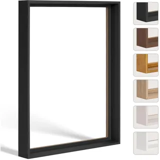 Bildershop-24 Schattenfugenrahmen FLEXI in Schwarz (matt) 20x20cm für Leinwandbilder und Keilrahmenbilder bis 4 cm Tiefe
