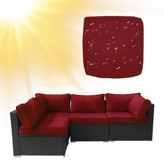 SYLC Draußen Bezüge Für Gartenpolster Wasserabweisende Rattan Sitzkissenbezug Mit Reißverschluss Terrasse Auflagen überwürfe Hussen Für L-Form/Ecke (1 Stück 65×65×10 cm,Wine red)