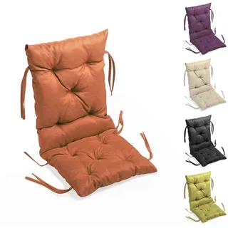 sunnypillow Stuhlkissen Outdoor, Indoor - 50 x 50 x 50 cm - Auflage für Stühle, Bänke in Haus und Garten - Sitzkissen und Rückenkissen - Stuhlauflage, Gartenkissen für Gartenmöbel - Kissen Orange