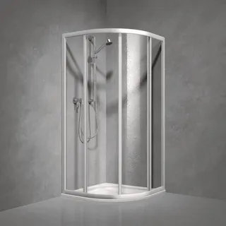 Koralle TwiggyTop VKSTT Schiebetür 2-teilig mit Festteilen, 90 x 195 cm, Radius 55 cm V447709019A21, Duschkabinen,