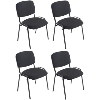 CLP 4er Set Stühle XL Ken Stoff I Stapelstühle Mit Metallgestell Und Stoffbezug Und Gepolsterter Rückenlehne