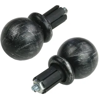 LIEDECO Gardinenstangen-Endstück Esperanca 2-läufig Ø 16 mm 3,8 cm Schwarz/Silber