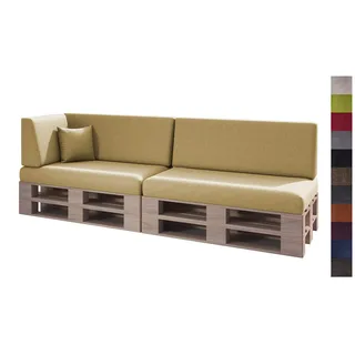 sunnypillow Palettenkissen für Palettenmöbel, 6er Set Palettenauflage Beige | für Palettensofa für Haus, Garten, Palettenpolster mit abnehmbarem Bezug für Europaletten, Rückenkissen & Sitzkissen