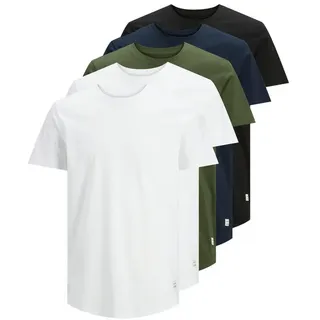 Jack & Jones T-Shirt NOA TEE CREW NECK 5PK (Packung, 5-tlg., 5er-Pack) weiß M (48)