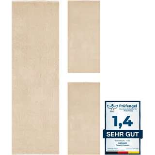 Andiamo Bettumrandung ANDIAMO "Arezzo", beige (creme), H:16mm, Obermaterial: 100% Polyester, Bettumrandungen, Uni Farben, weicher Flor, waschbar, ideal im Wohnzimmer & Schlafzimmer